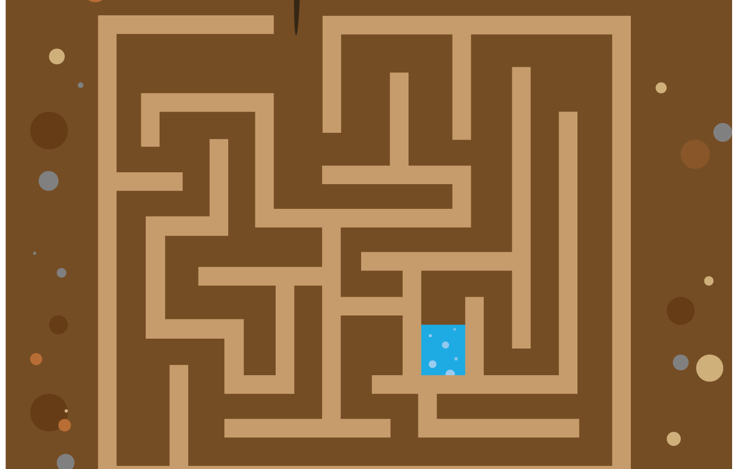 Labyrinth zum Malen des Weges einer Erdbeerwurzel zur Pflanze durch die Erde von Erdbeerland Ernst & Funck